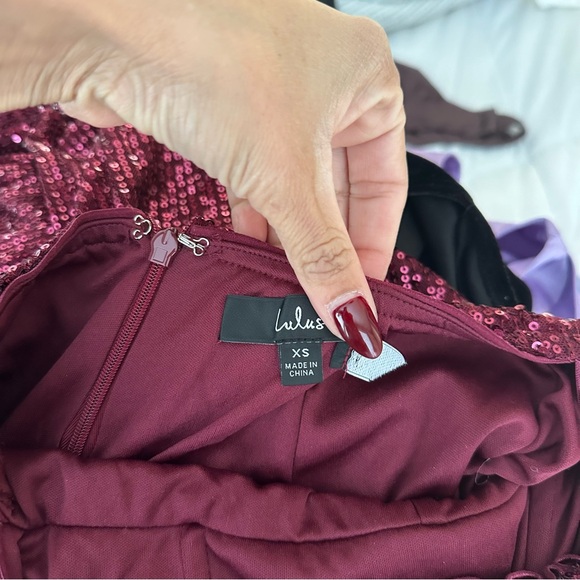 LULU’S GLORIOUS VISION SEQUIN STRAPLESS WIDE LEG JUMPSUIT - Picture 15 of 15